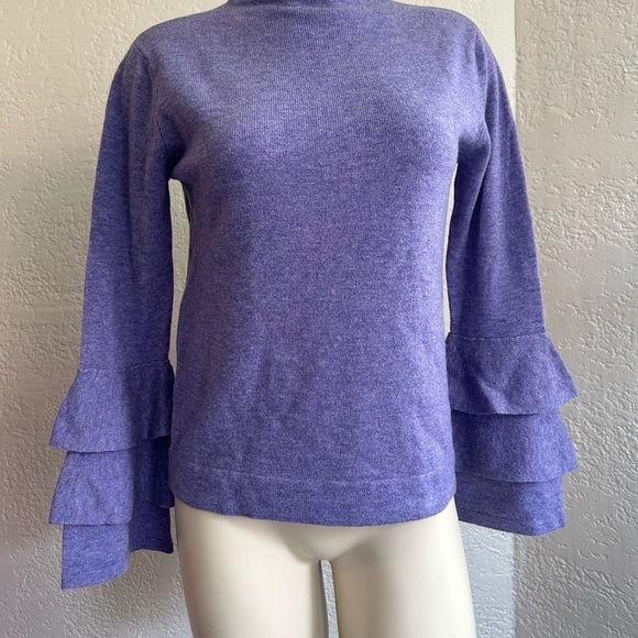 AUTUMN cashmere layered bell sleeved lilac sweater SZ 14 - Picture 2 of 8